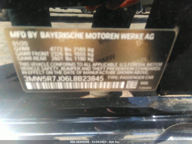 2020 BMW 3 SERIES 330I XDRIVE VIN: 3MW5R7J06L8B23845