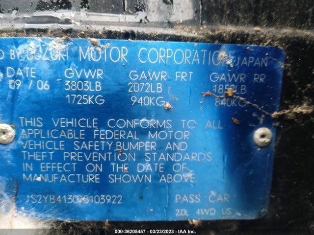 Suzuki SX4 2007 JS2YB413075103922 Image 10