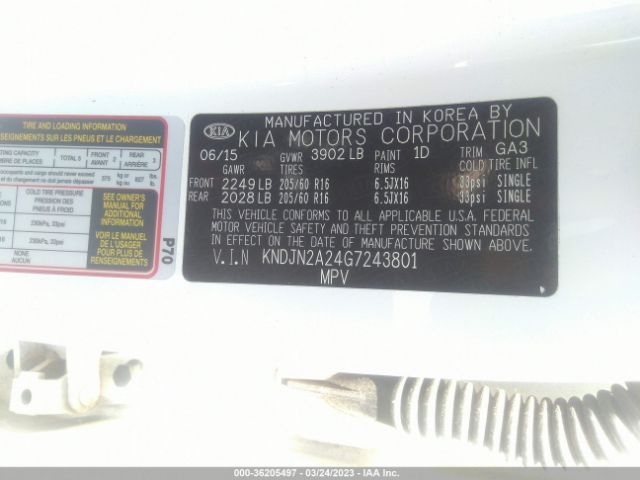 KNDJN2A24G7243801 KIA Soul Base