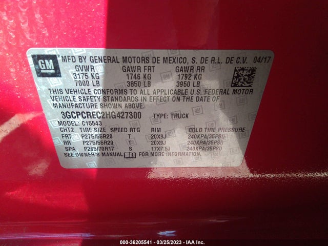 Chevrolet Silverado 1500 Lt 2017 3GCPCREC2HG427300 Image 10