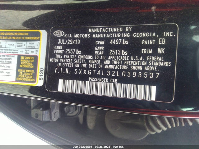 KIA Optima Lx 2020 5XXGT4L32LG393537 Image 9