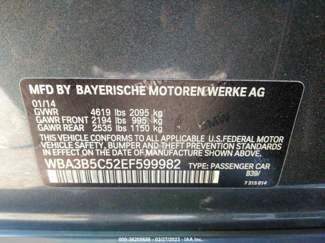 BMW 3 Series 328i Xdrive 2014 WBA3B5C52EF599982 Image 9
