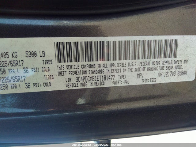 Dodge Journey American Value Pkg 2014 3C4PDCAB1ET181477 Image 9