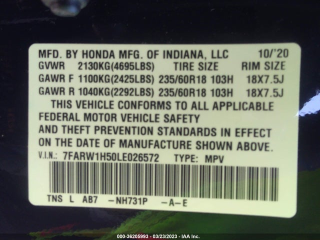 Honda CR-V EX 2020 7FARW1H50LE026572 Image 9