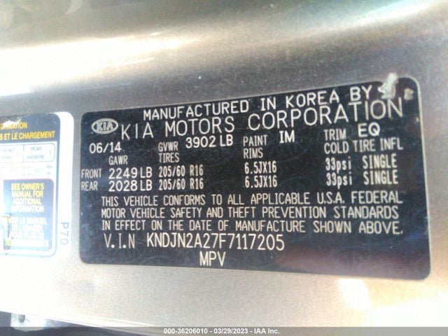 KIA Soul 2015 KNDJN2A27F7117205 Image 9