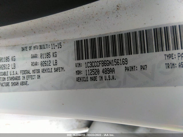 Chrysler 200 LX 2016 1C3CCCFB6GN156169 Image 9