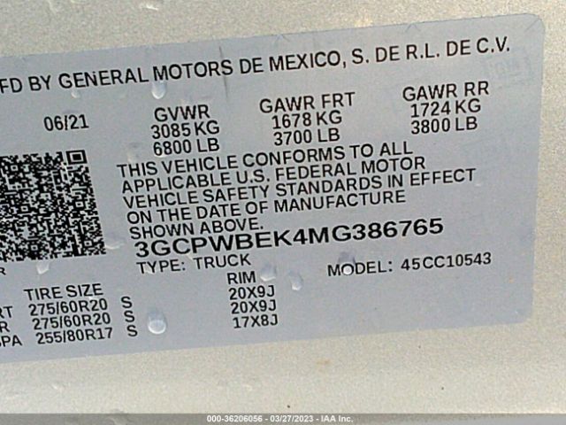Chevrolet Silverado 1500 Custom 2021 3GCPWBEK4MG386765 Image 9