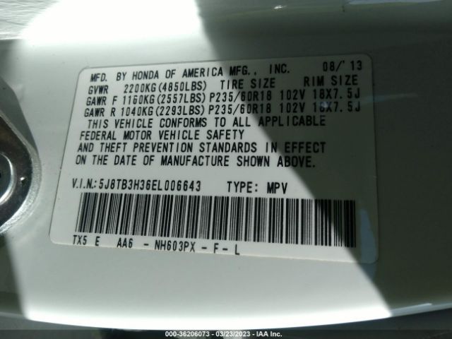 5J8TB3H36EL006643 Acura RDX