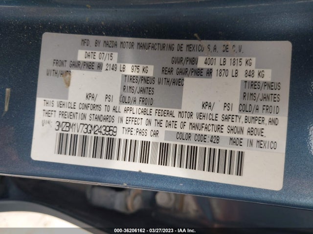 Mazda Mazda3 I Touring 2016 3MZBM1V73GM243959 Image 9