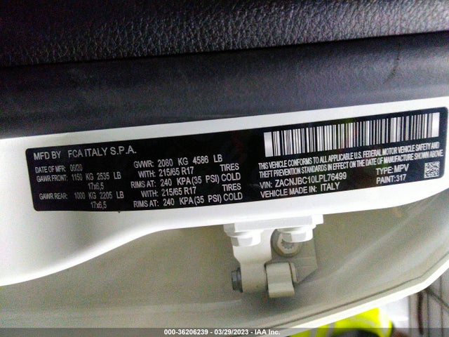 ZACNJBC10LPL76499 Jeep Renegade Trailhawk