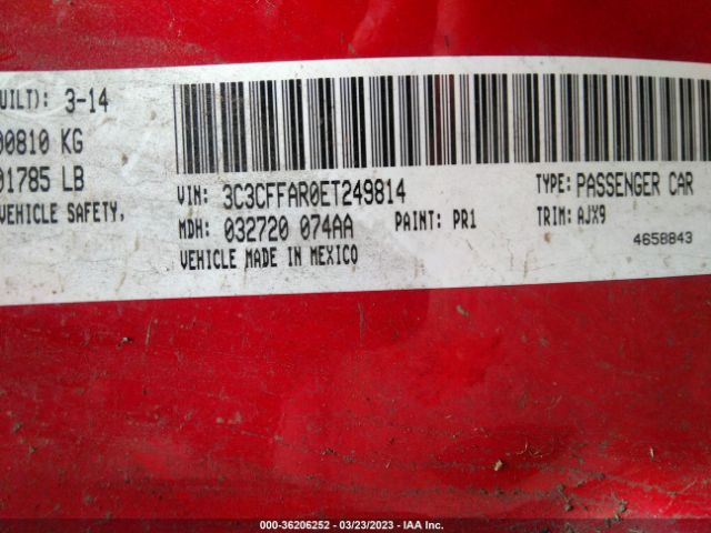 3C3CFFAR0ET249814 Fiat 500 POP