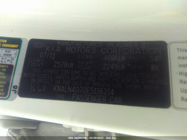 KNALN4D70E5136214 KIA Cadenza Premium