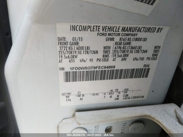 2015 Ford F-550, VIN: 1FD0W5GT9FEC64868