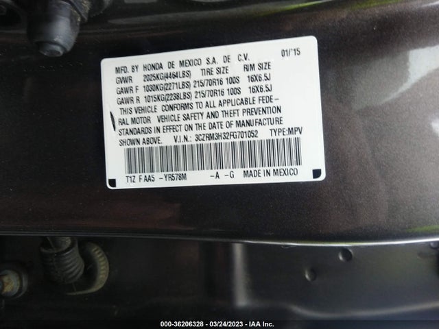 Honda CR-V LX 2015 3CZRM3H32FG701052 Image 9
