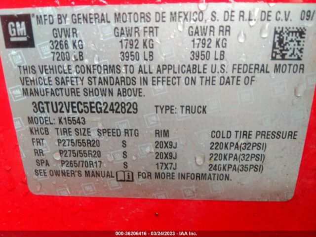 3GTU2VEC5EG242829 GMC Sierra 1500 Slt