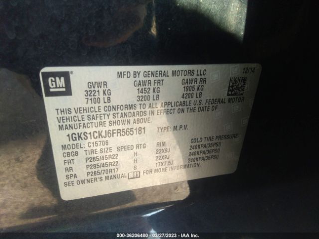 1GKS1CKJ6FR565181 GMC YUKON DENALI