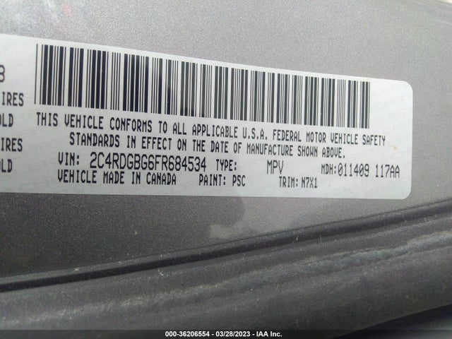 Dodge Grand Caravan Se Plus 2015 2C4RDGBG6FR684534 Image 9