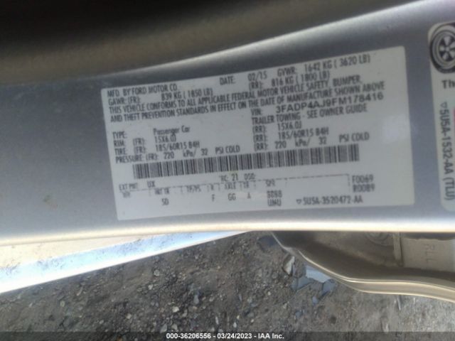 3FADP4AJ9FM178416 Ford FIESTA S