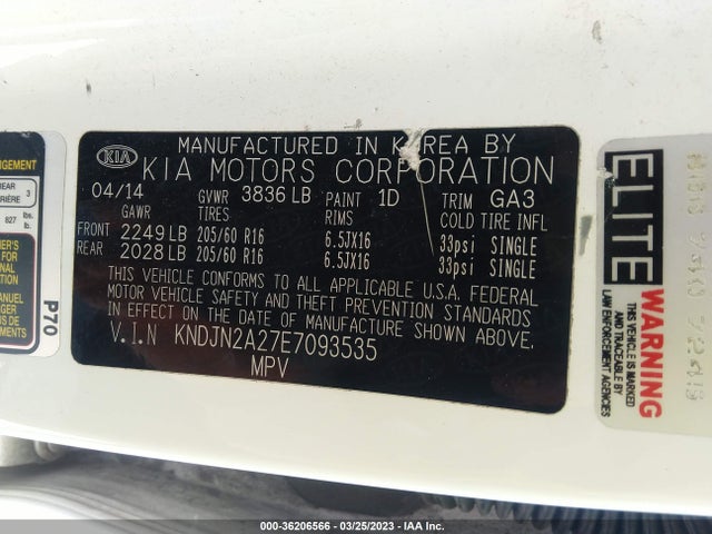 KIA Soul Base 2014 KNDJN2A27E7093535 Image 10