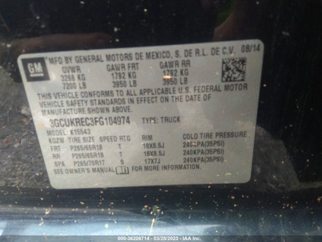 Chevrolet Silverado 1500 Lt 2015 3GCUKREC3FG104974 Image 10