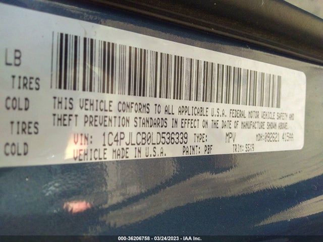 1C4PJLCB0LD536339 Jeep Cherokee Latitude