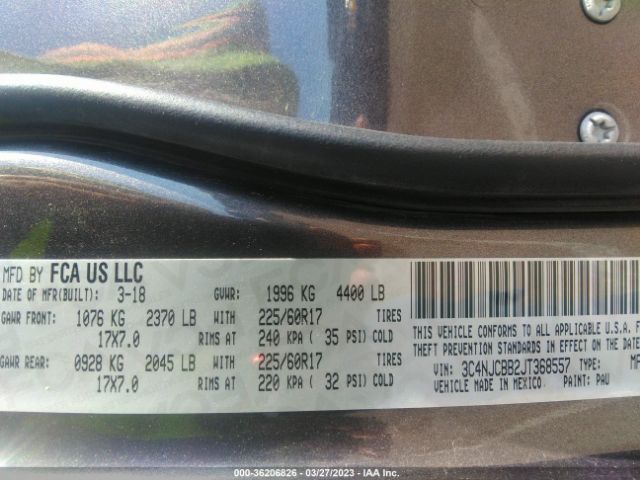 3C4NJCBB2JT368557 Jeep Compass Latitude