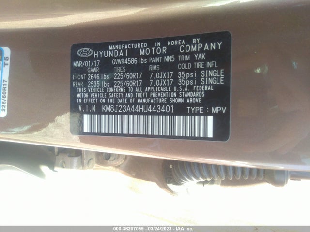 Hyundai TUCSON SE 2017 KM8J23A44HU443401 Image 10