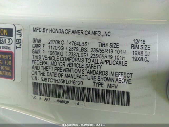 5J8TC1H36KL016120 Acura RDX
