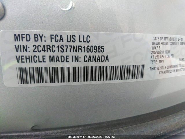 2022 Chrysler Pacifica Hybrid, VIN: 2C4RC1S77NR160985