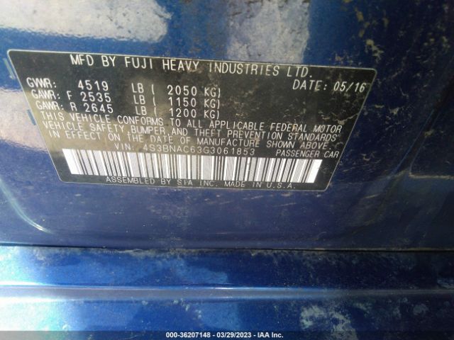 4S3BNAC63G3061853 Subaru Legacy 2.5i Premium