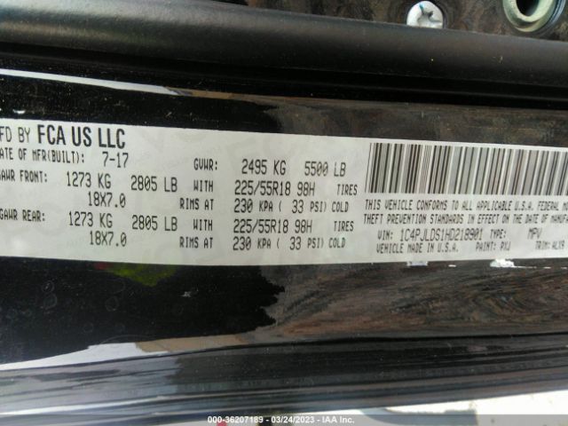 1C4PJLDS1HD218901 Jeep Cherokee Limited