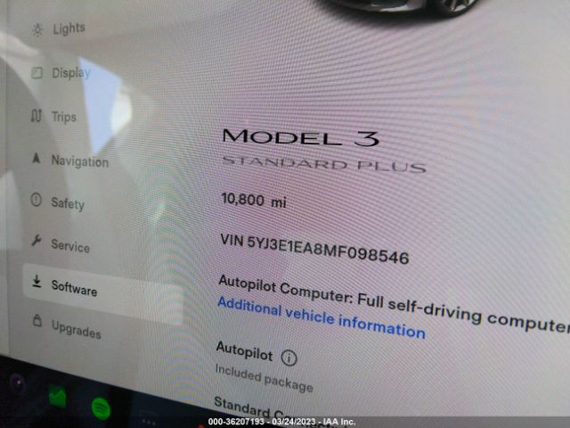 5YJ3E1EA8MF098546 Tesla Model 3 Standard Range Plus