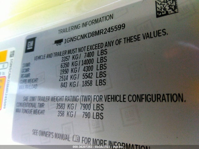 Chevrolet Tahoe Lt 2021 1GNSCNKD8MR245599 Image 9