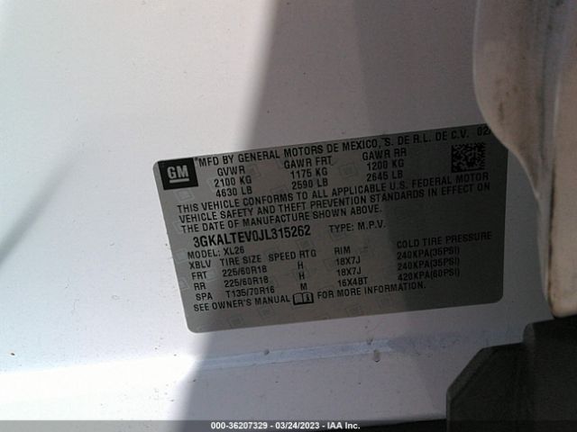 3GKALTEV0JL315262 GMC Terrain Sle