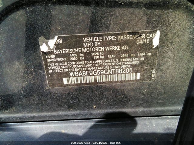 WBA8E9G59GNT88205 BMW 3 Series 328i