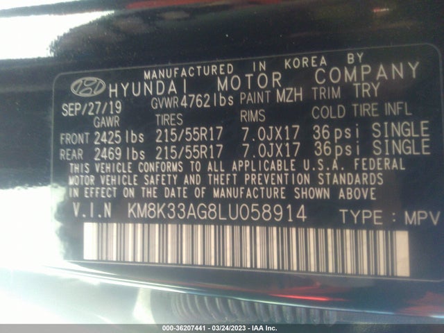 Hyundai Kona Ev Limited 2020 KM8K33AG8LU058914 Image 10