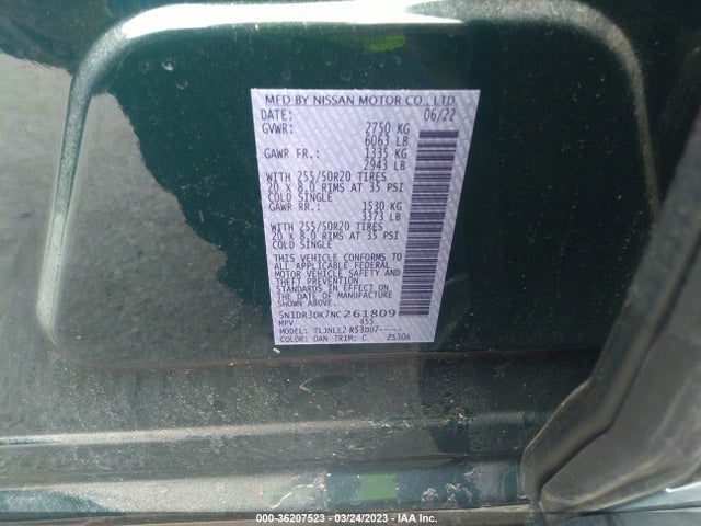 Nissan Pathfinder Platinum 2022 5N1DR3DK7NC261809 Image 10