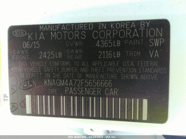 KNAGM4A72F5656666 KIA Optima Lx