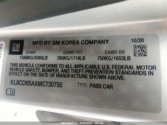 Chevrolet SPARK 1LT 2021 KL8CD6SAXMC730750 Image 9