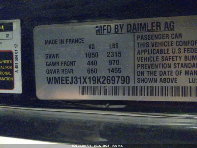 WMEEJ31X19K269790 Smart Fortwo Pure/passion/brabus