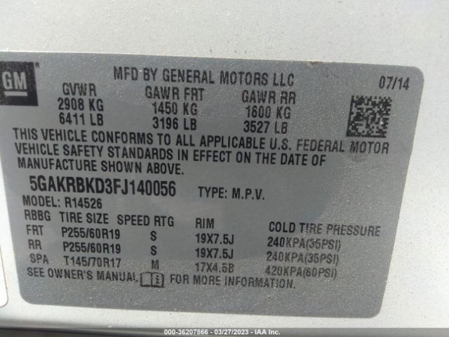 5GAKRBKD3FJ140056 Buick Enclave Leather
