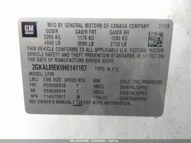 2GKALMEK9H6141167 GMC Terrain Sle