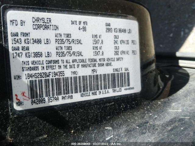 1B4HS28Z8WF194355 Dodge Durango