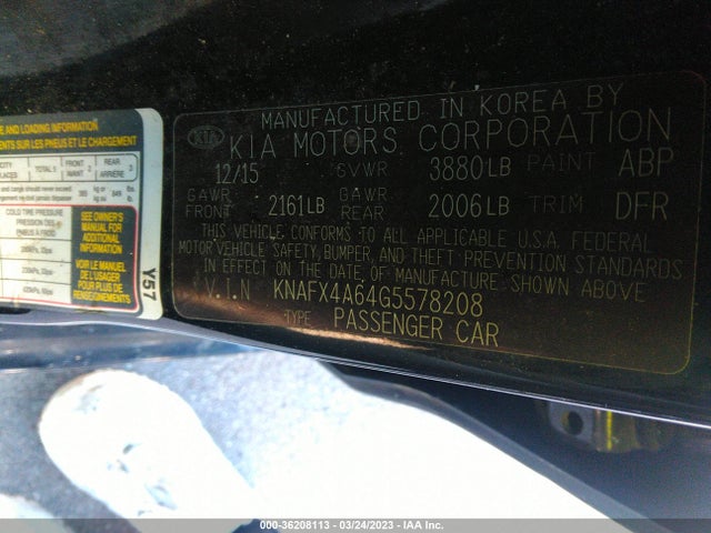 KIA FORTE LX 2016 KNAFX4A64G5578208 Image 10