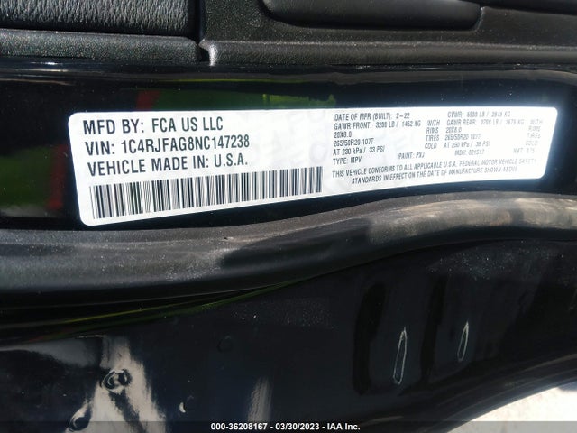 2022 Jeep Grand Cherokee, VIN: 1C4RJFAG8NC147238