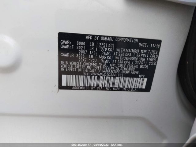 4S4WMAMD0K3441982 Subaru Ascent Limited