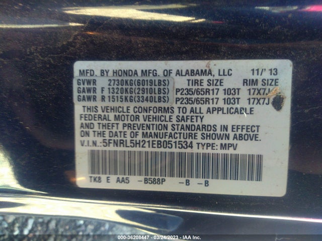 Honda ODYSSEY LX 2014 5FNRL5H21EB051534 Image 9