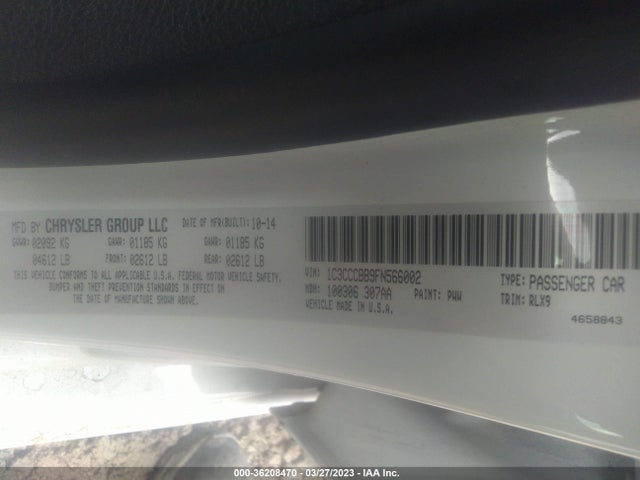 1C3CCCBB9FN566002 Chrysler 200 S