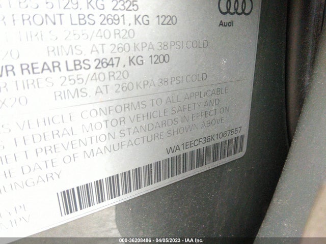 WA1EECF36K1067557 Audi Q3 S Line Premium Plus