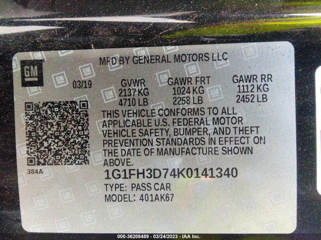 Chevrolet CAMARO 2SS 2019 1G1FH3D74K0141340 Image 9